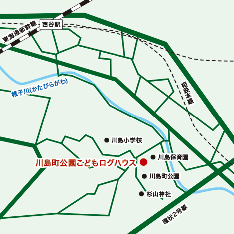 川島町公園こどもログハウス付近の地図